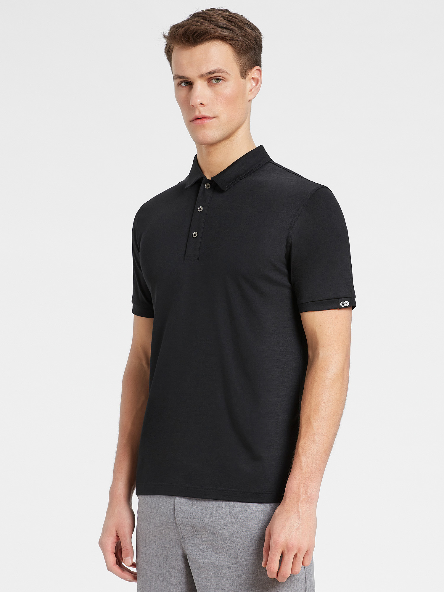 Rewoolution FLIP Merino Jersey Polo Shirt Black – Wool // Black